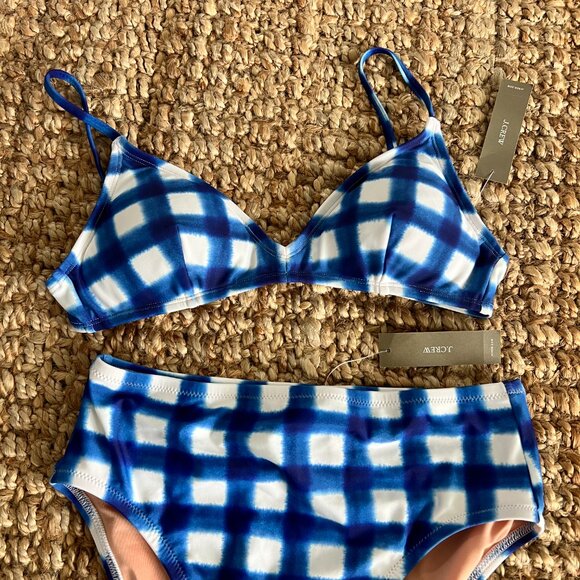 J CREW French bikini top and matching bottom in gingham NWT - Picture 4 of 12